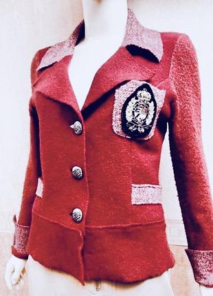 Акцентный жакет пиджак блейзер английского бренда biba!!! в составе шерсть, мохер!