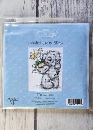 Набір для вишивання хрестиком anchor тедді me to you counted cross stitch kit tatty teddy tt23