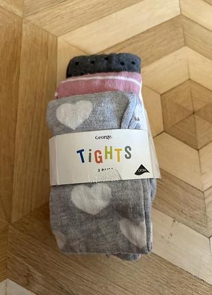 Нові колготки дівчинка george демісезонні бавовна 3-4 роки сердечки