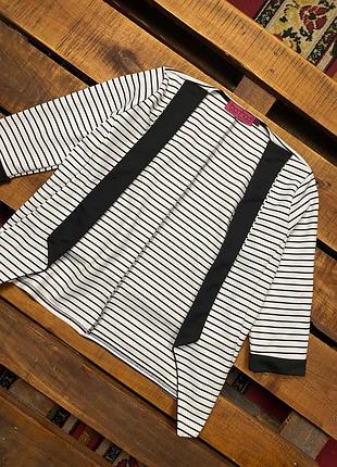 Женский полосатый пиджак boohoo (буху мрр идеал оригинал черно-белый)