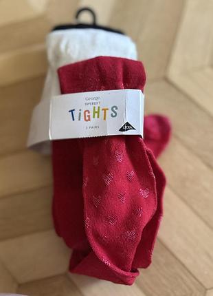 Нові колготки дівчинка george колготы 3 шт  бавовна 3-4 года хлопок