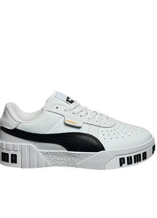 Стильные женские кроссовки pyma cali star в трендовом белом цвете с черным логотипом. легкие, удобные и качественные.