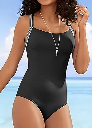 Классный слитный черный с окантовкой купальник bonprix🌴🌹🌴