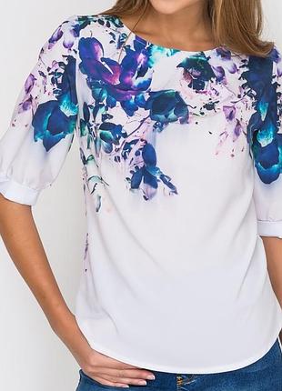 Свободная блузка-туника из нежного креп-шовка.