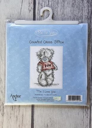 Набір для вишивання хрестиком anchor тедді me to you counted cross stitch kit tatty teddy tt14