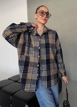 Жіноча кашемірова сорочка в клітинку, рубашка