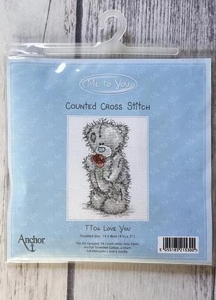 Набір для вишивання хрестиком anchor тедді me to you counted cross stitch kit tatty teddy tt04
