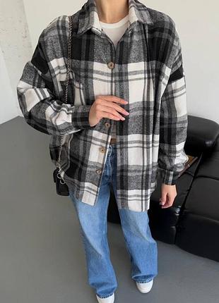 Женская кашемировая рубашка в клетку, рубашка