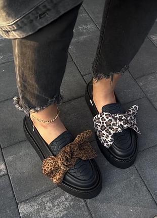 Лофери шкіряні чорні