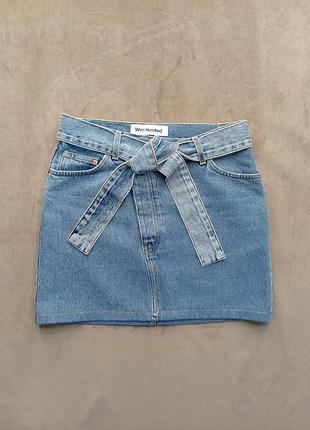 Юбка джинсовая с поясом won hundred