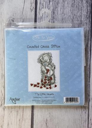 Набір для вишивання хрестиком anchor тедді me to you counted cross stitch kit tatty teddy tt12