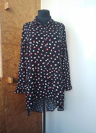 Брендовая вискозная блуза блузка рубашка большого размера