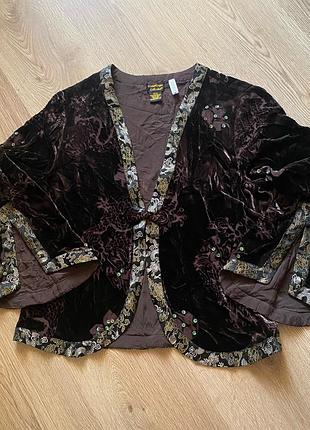 Вінтажний жакет dreamkeeper collection, оксамитовий, у бохо-стилі