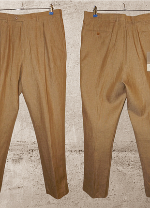 Льняные брюки классического кроя ermenegildo zegna. size 52r it. made in portugal