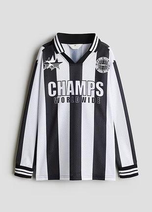 Лонгслив -футболка для мальчика из сетчатой ткани с принтом h&amp;m -146/152см(10-12р)