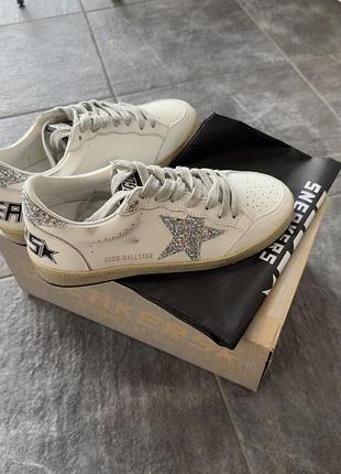Кеды golden goose серебряная звезда