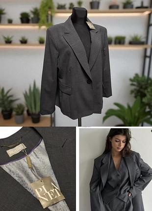 🇺🇦 сделано с душой: стильный пиджак с карманами planet с этикеткой из украины 🧵батал