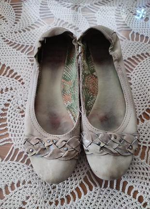 Кожаные туфли балетки ботинки 41 размера