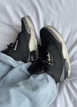 Кросівки nike leather air jordan retro 3 “off noir black”