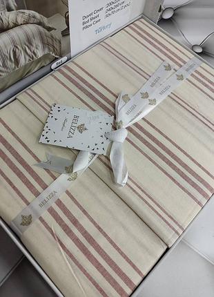 Постель в красную полоску. евро размер. эко хлопок. . belizza турция. natural red знижка