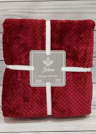 200х220см. красный плед, покривало. микрофибра. belizza турция.