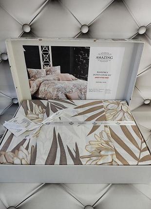 Евро размер. простынь на резинке. постельное белье. belizza турция. бежевый. amazing bej