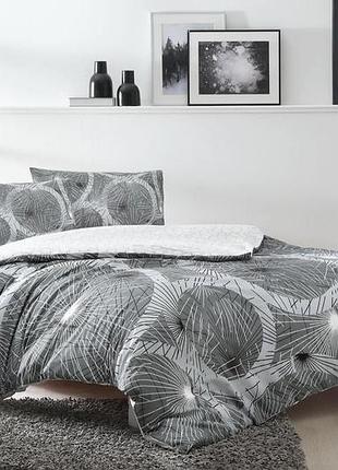 Sparkle евро размер. постельное белье из натурального хлопка. ранфорс. tac турция. серое, абстракция, знижка