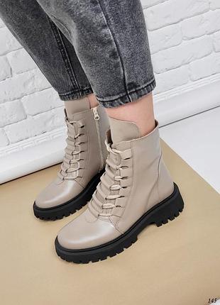 Жіночі черевики натуральна шкіра зима хутро