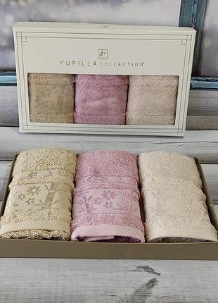 30х50см. 3шт. бамбуковые кухонные полотенца для рук. турция pupilla elite acik gul