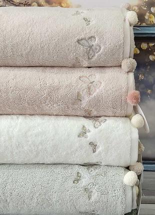 Sila butterfly 4в1 пенье 70х140см., рушники з помпонами. pupilla туреччина