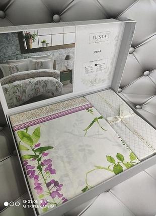 Spring евро размер. постельное белье. ранфорс. хлопок. fiesta турция. летние полевые цветы. знижка