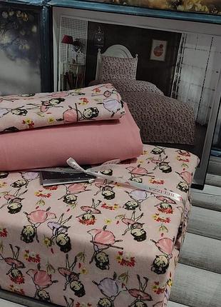 Elena полуторный размер. фланелевое постельное белье для девочки. belizza турция.