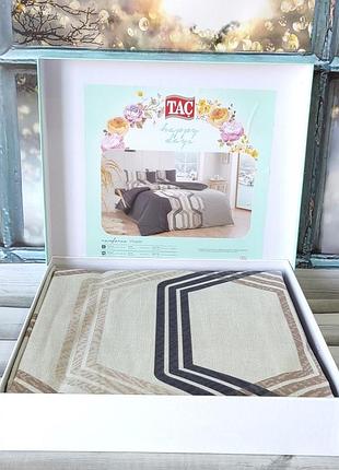 Евро размер. постельное белье из натурального хлопка. ранфорс. tac турция. серый абстракция знижка