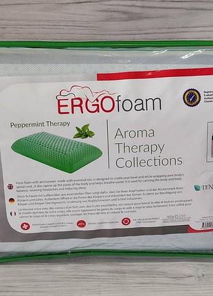 Ergmint парфюмированная ортопедическая подушка. ergo foam с анатомической памятью. арома терапия мята. турция.