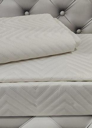 Кремовое покрывало 250х260см., с наволочками. so sweet турция