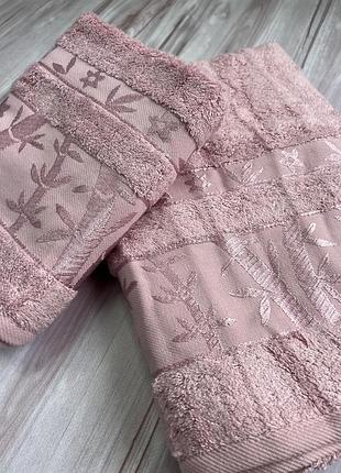 Бамбукові рушники баня + обличчя. 100% бамбука. щільні та товсті. туреччина pupillaю колір рожевий