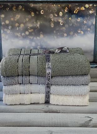 Набор 4 штуки, банные 70-140см., махровые полотенца. хлопок. турция  dray gri