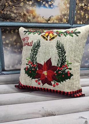 Новорічні наволочки 45х45см. dijital принт. туреччина.