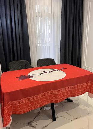 Ст.новорічна скатертина 150х215см. поліестер. туреччина.