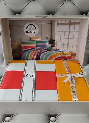 Постельное белье, евро размера. однотонное желтый, красный, белый. ранфорс 100% хлопок. romeo турция