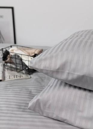 Серый. семейный размер сатин страйп постельное белье. 100% хлопок. индивидуальный пошив на заказ.