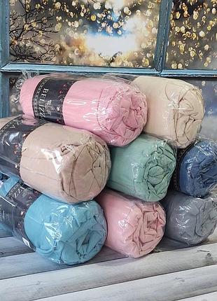 180х200см. фланелевая простынь на резинке, наволочки. турция belizza. lila