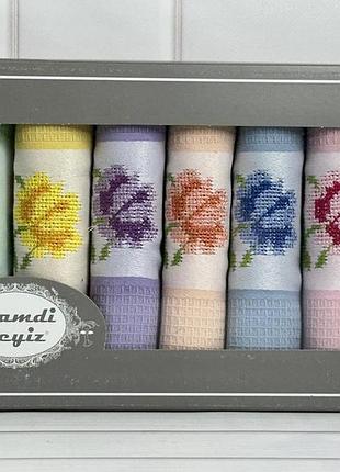 Hamdi renki 45х70см., 6 шт/уп. вафельні кухонні рушники.