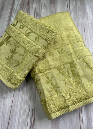 Бамбукові рушники баня + обличчя. 100% бамбука. щільні та товсті. туреччина pupillaю колір зелений