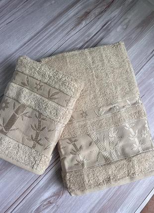 Бамбукові рушники баня + обличчя. 100% бамбука. щільні та товсті. туреччина pupillaю колір бежевий.