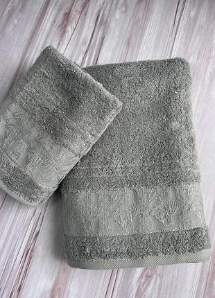 Бамбукові рушники баня + обличчя. 100% бамбука. щільні та товсті. туреччина pupilla вензель колір беж з рожевим