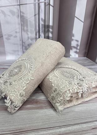 Бамбуковые махровые полотенца. премиум качество. турция pupilla оliver pudra