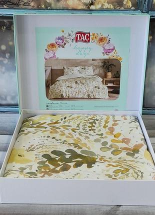 Manore евро размер. постельное белье из натурального хлопка. ранфорс. tac турция. акварельные цветы. знижка