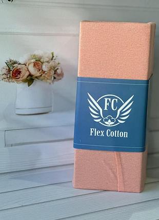 Persik 160х200см., трикотажне простирадло на резинці. flex туреччина.