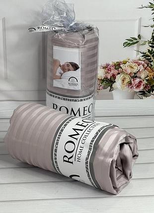 Line lavanta 180х200см. простирадло на резинці. сатин-страйп. romeo туреччина.